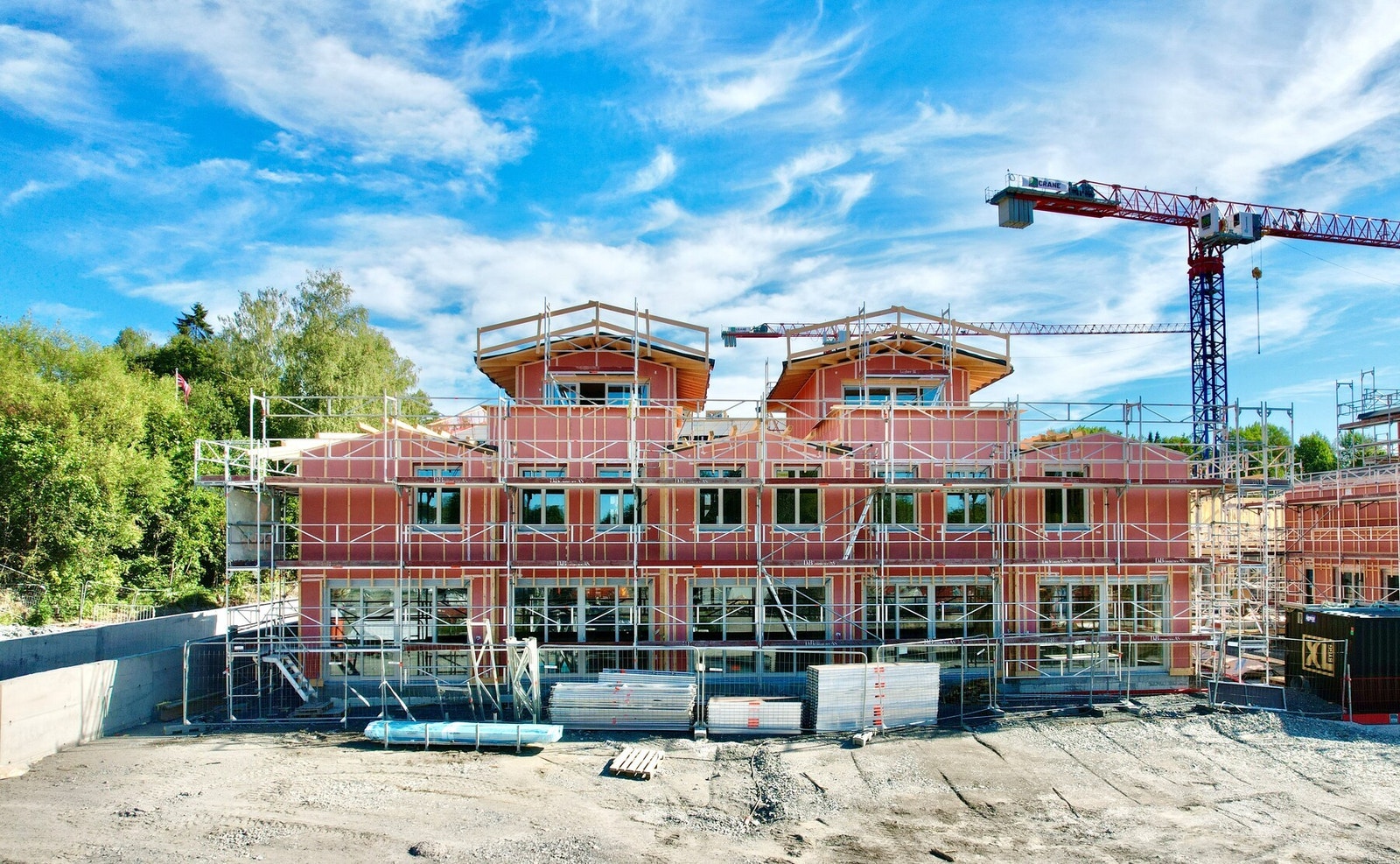 Bilde tatt med drone av bygge prosessen per. 17.08.25 Galleribilde