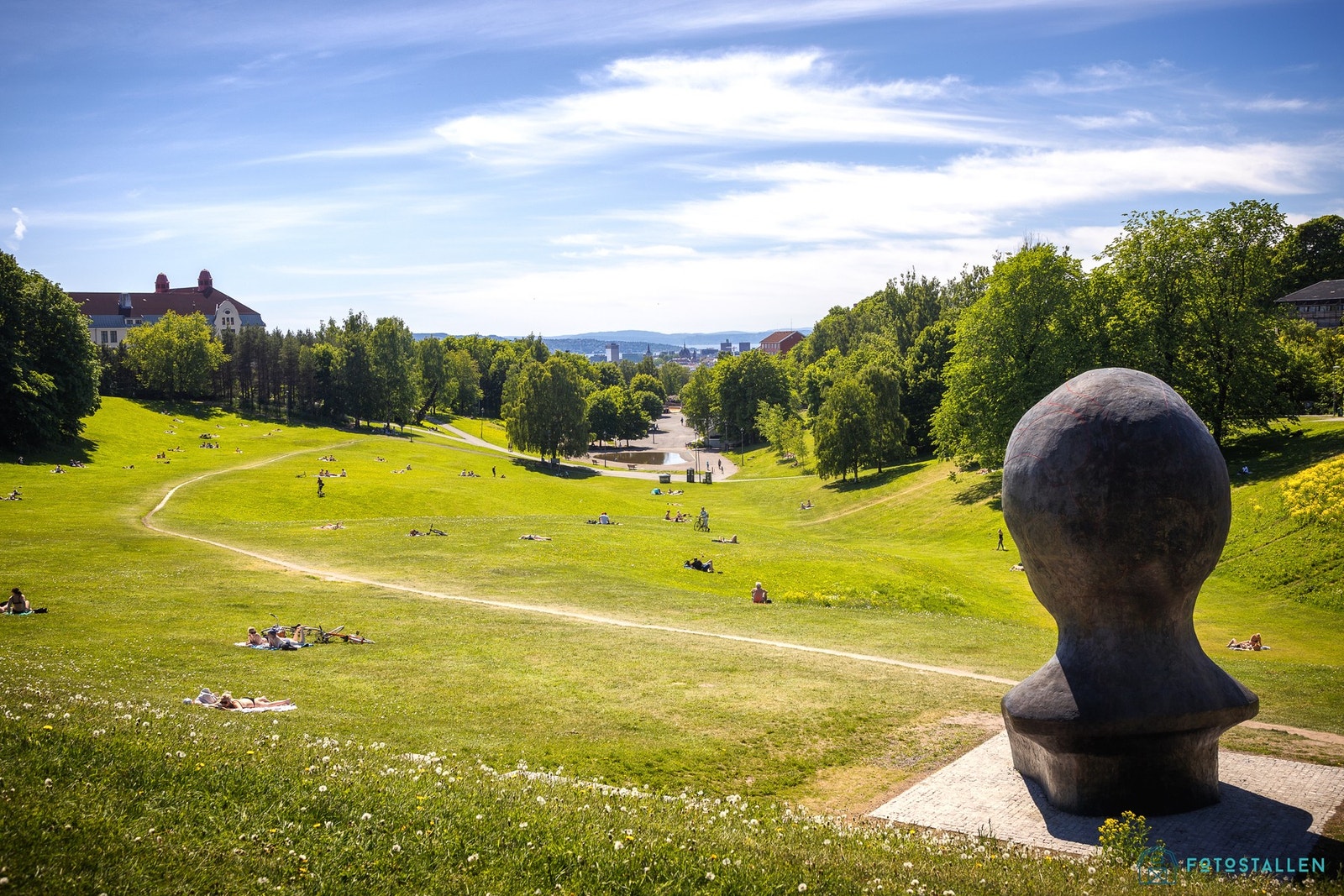 Torshovdalen med sine store gresssletter og egen skatepark. Galleribilde