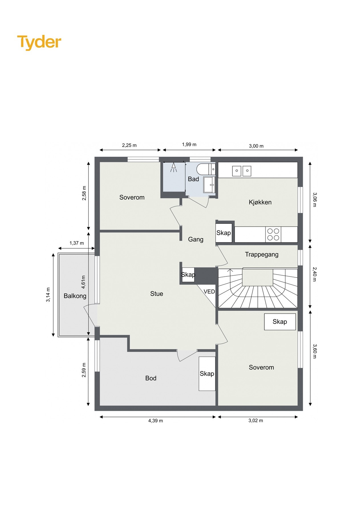 Plantegning 2. etasje Galleribilde