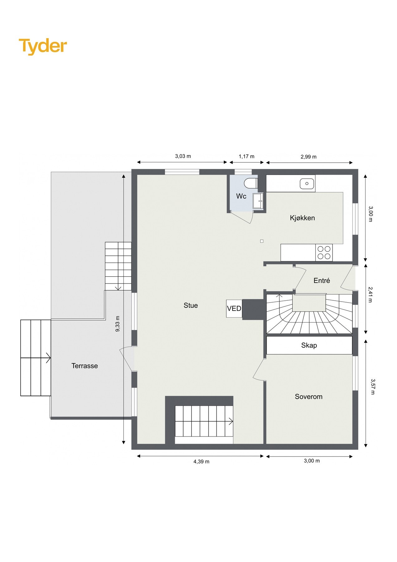 Plantegning 1. etasje Galleribilde