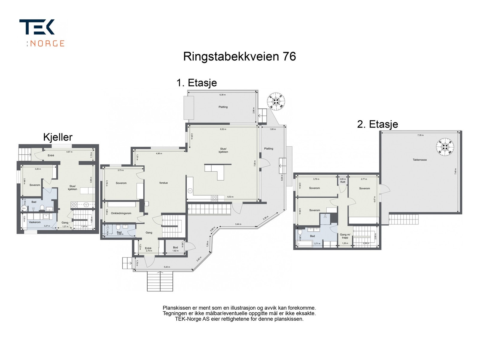 Plantegninger, Ringstabekkveien 76. Galleribilde