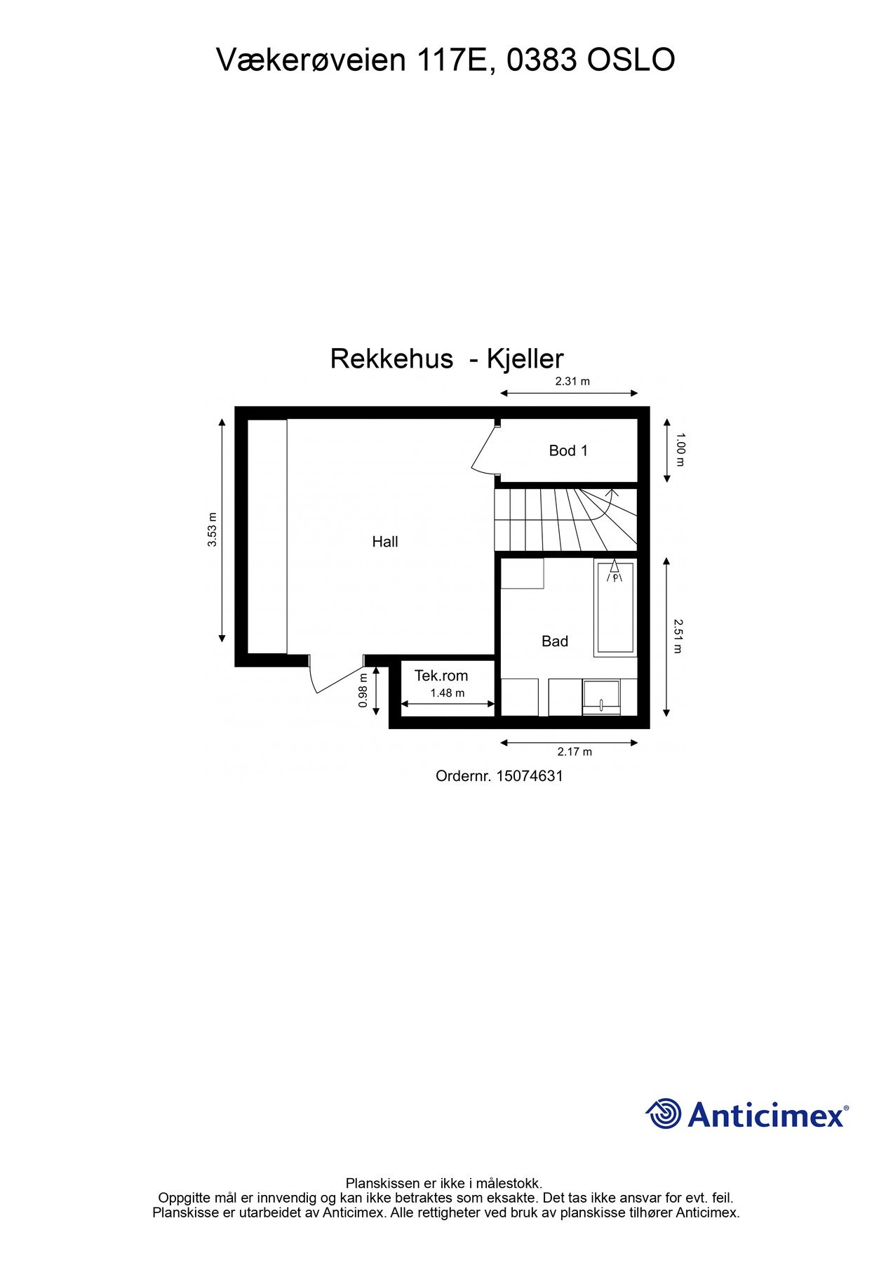 Plantegning - kjeller. Galleribilde