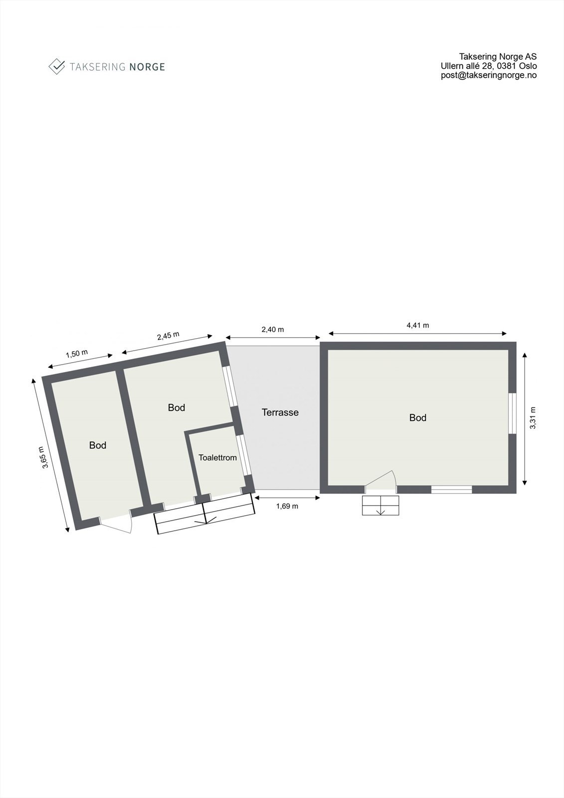 Plantegning utebod 1 og 2 Galleribilde