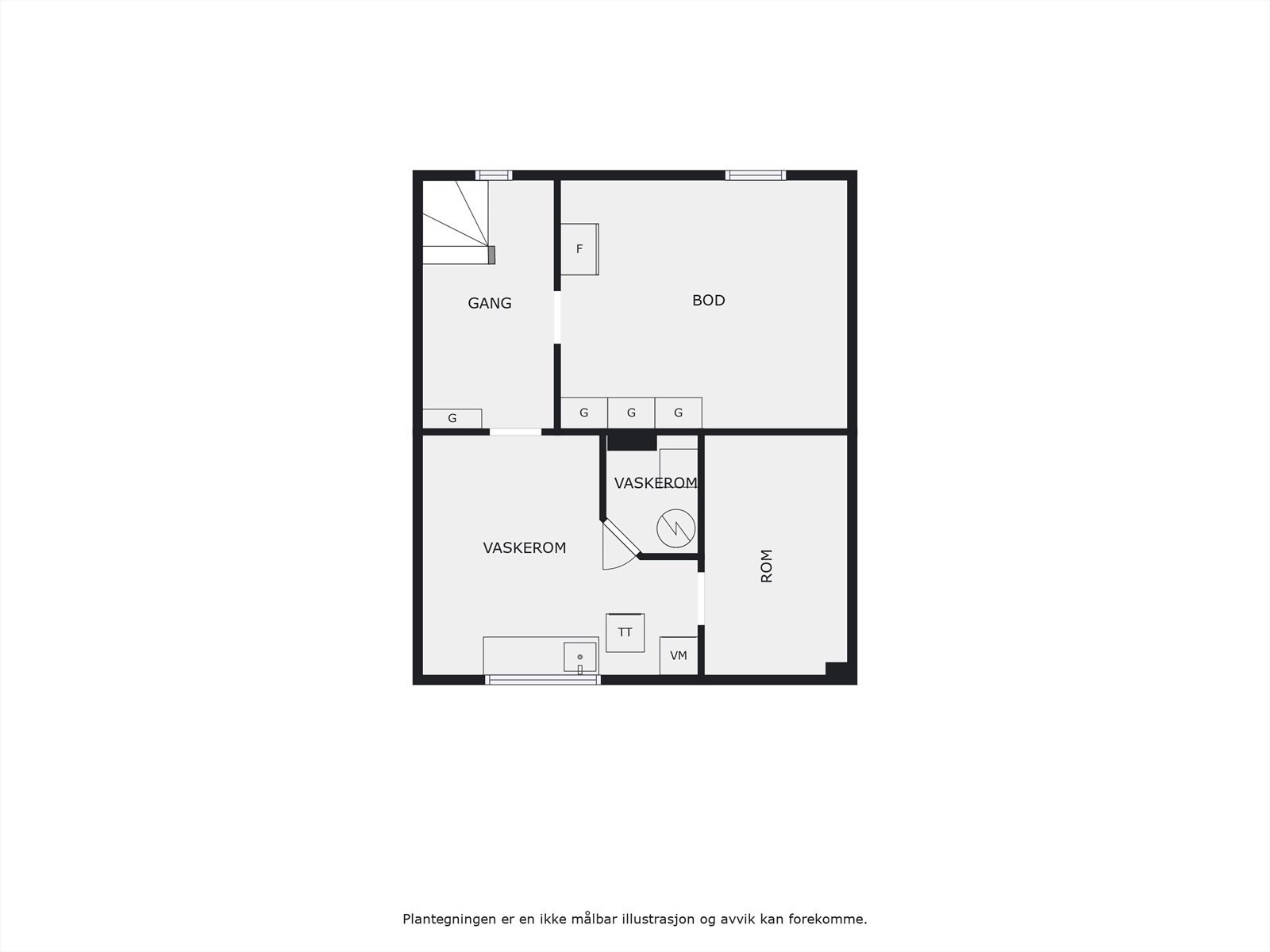 Plantegning, kjeller. Galleribilde