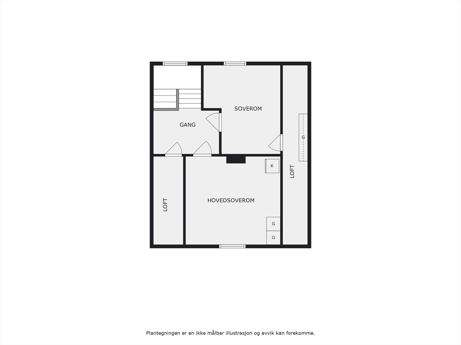 Plantegning, andre etasje. Galleribilde