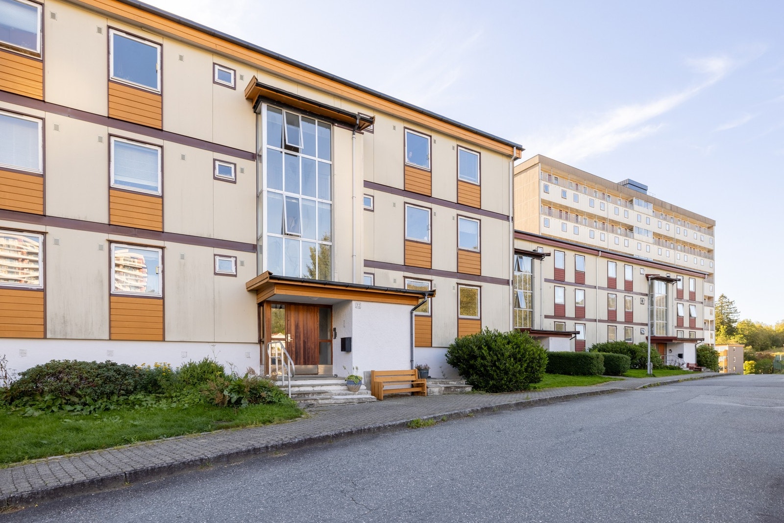 Borettslaget består av 188 andelsleiligheter på flere blokker. Galleribilde
