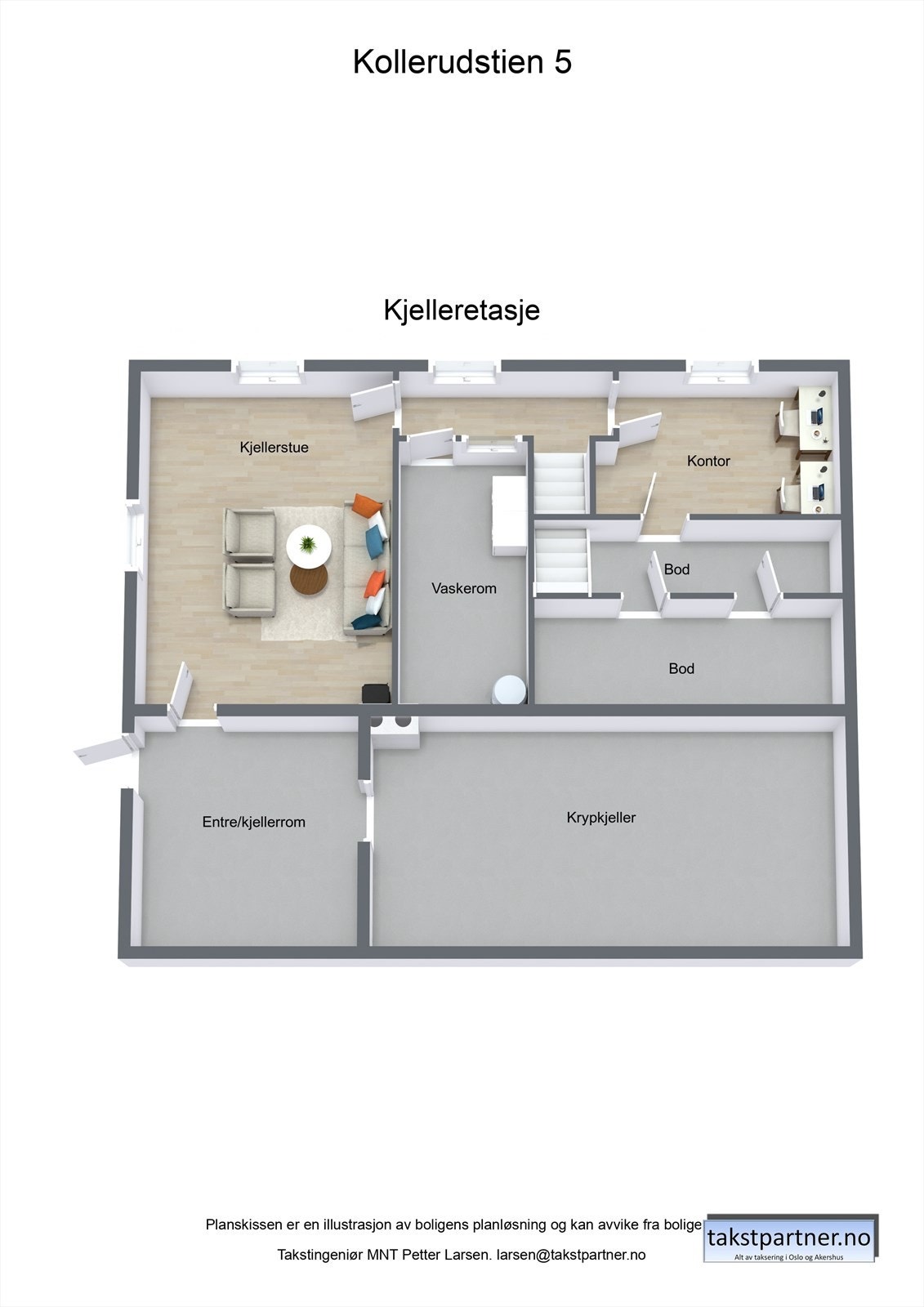 Planløsning kjelleretasje. Galleribilde