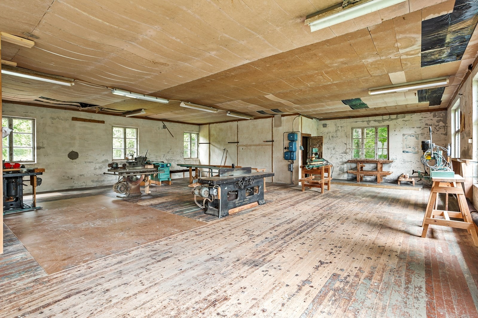 Verkstedet er i dag innredet med diverse utstyr. Galleribilde