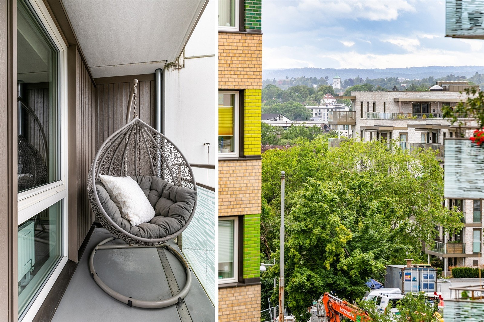 På balkongen sees siktlinjer i flere retninger, blant annet mot vest. Galleribilde