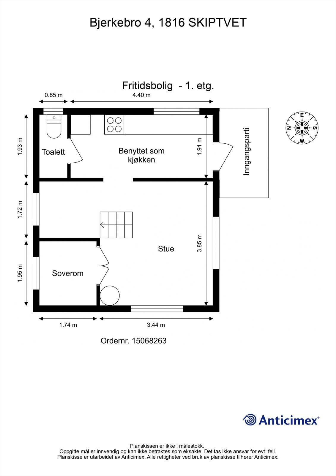Veiledende skisse av hyttas hovedplan. Galleribilde