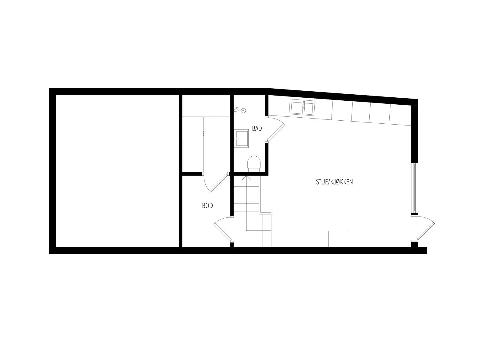 Plantegning gauselvågen 64 C, Underetasje. Galleribilde