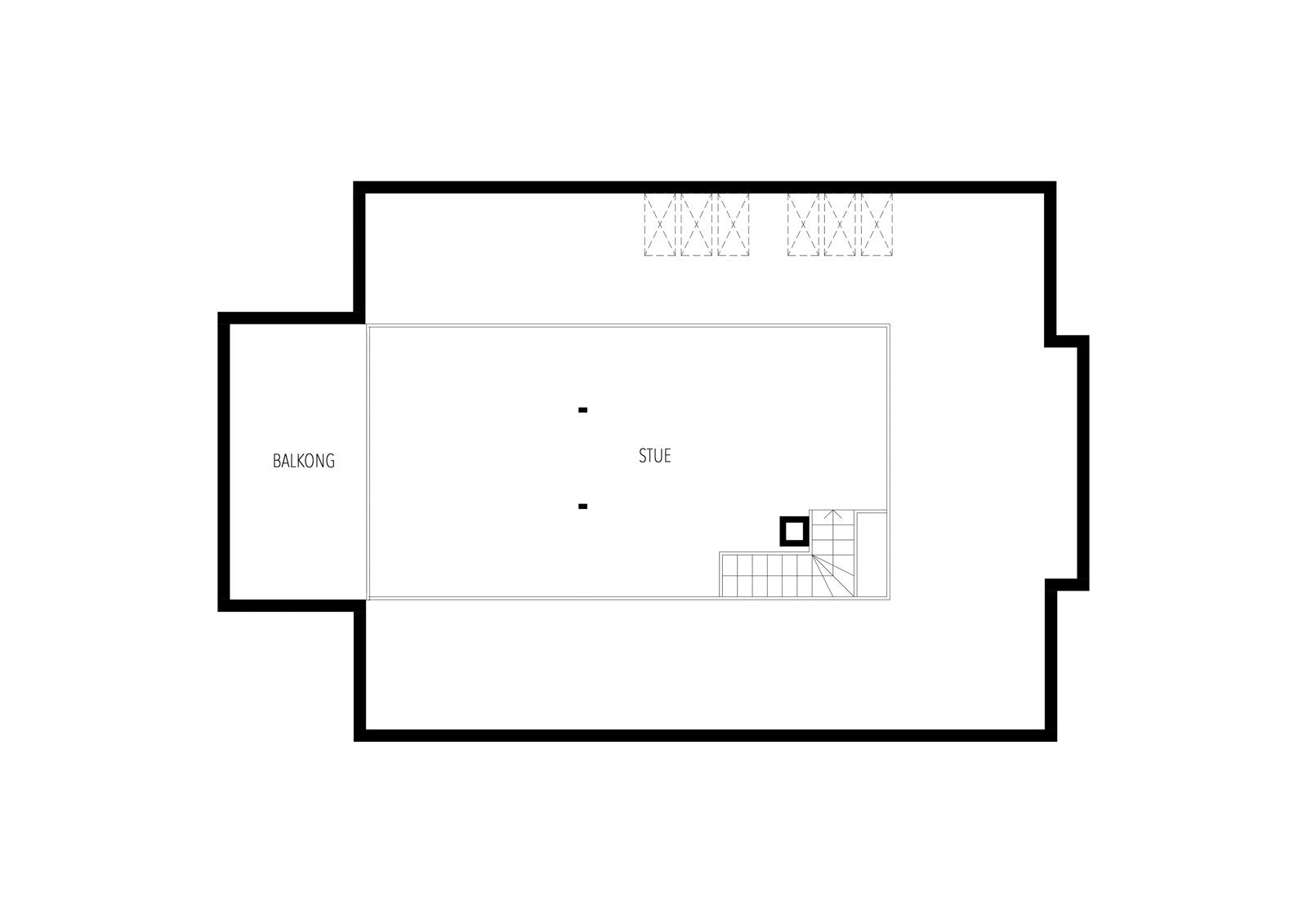 Plantegning gauselvågen 64 B, Loft. Galleribilde