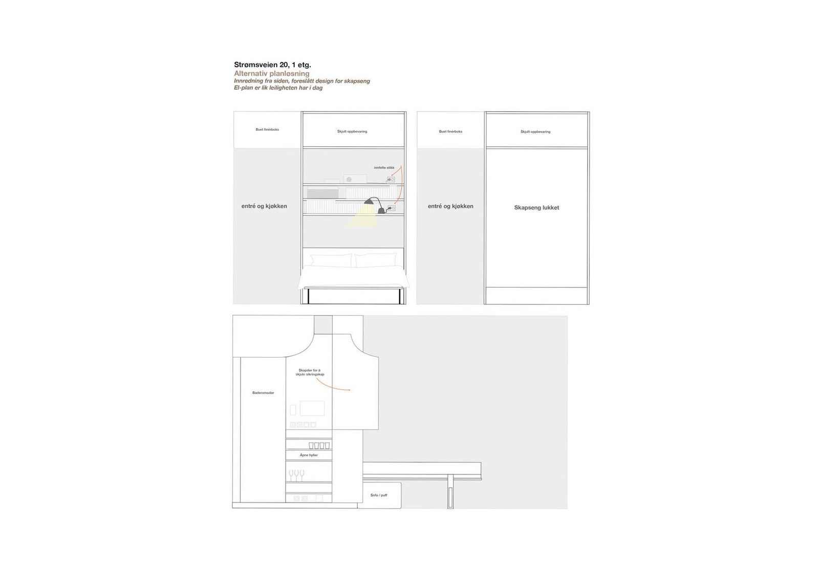 Illustrasjon skapseng og oppbevaring. Galleribilde