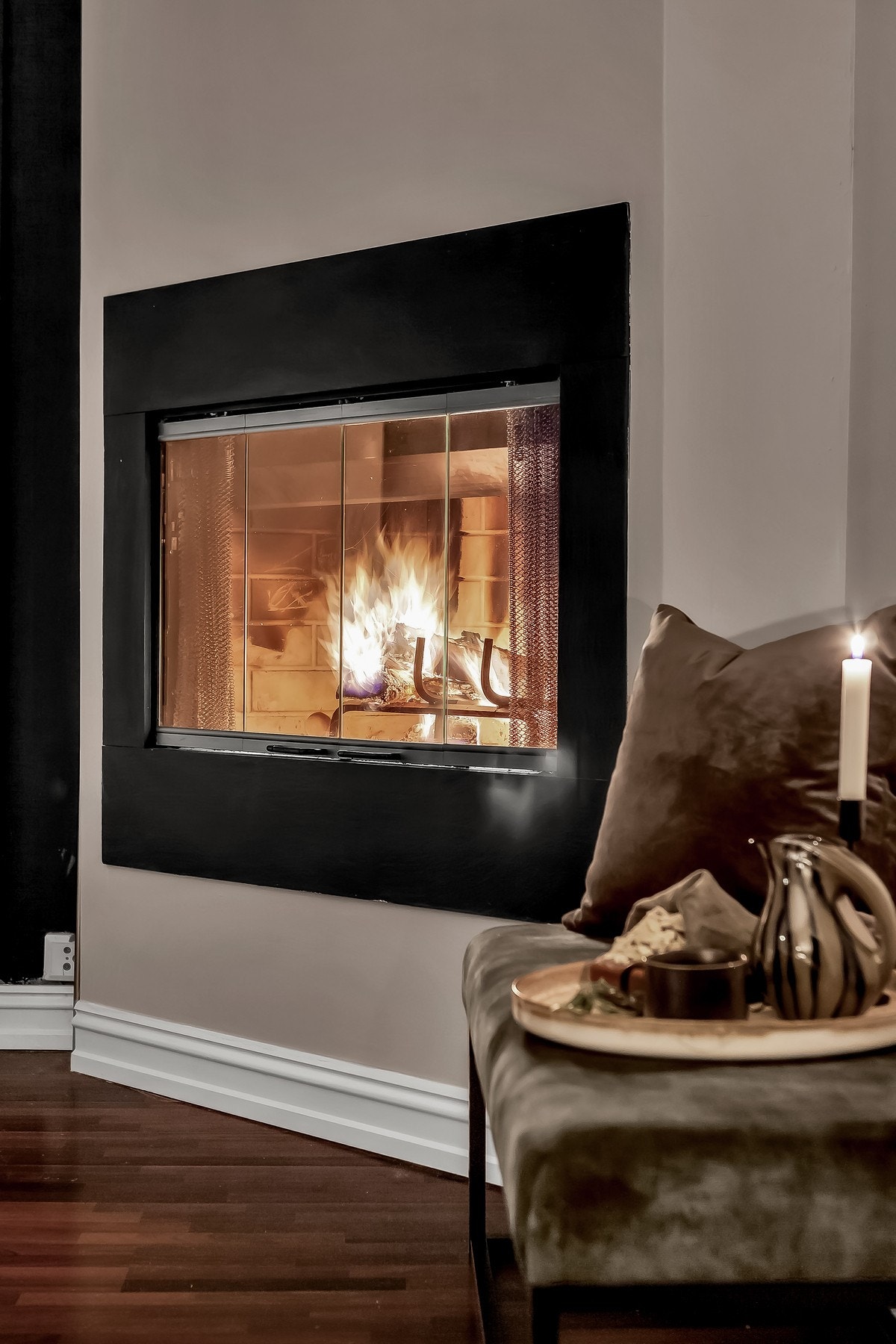 Også peis på soverommet Galleribilde