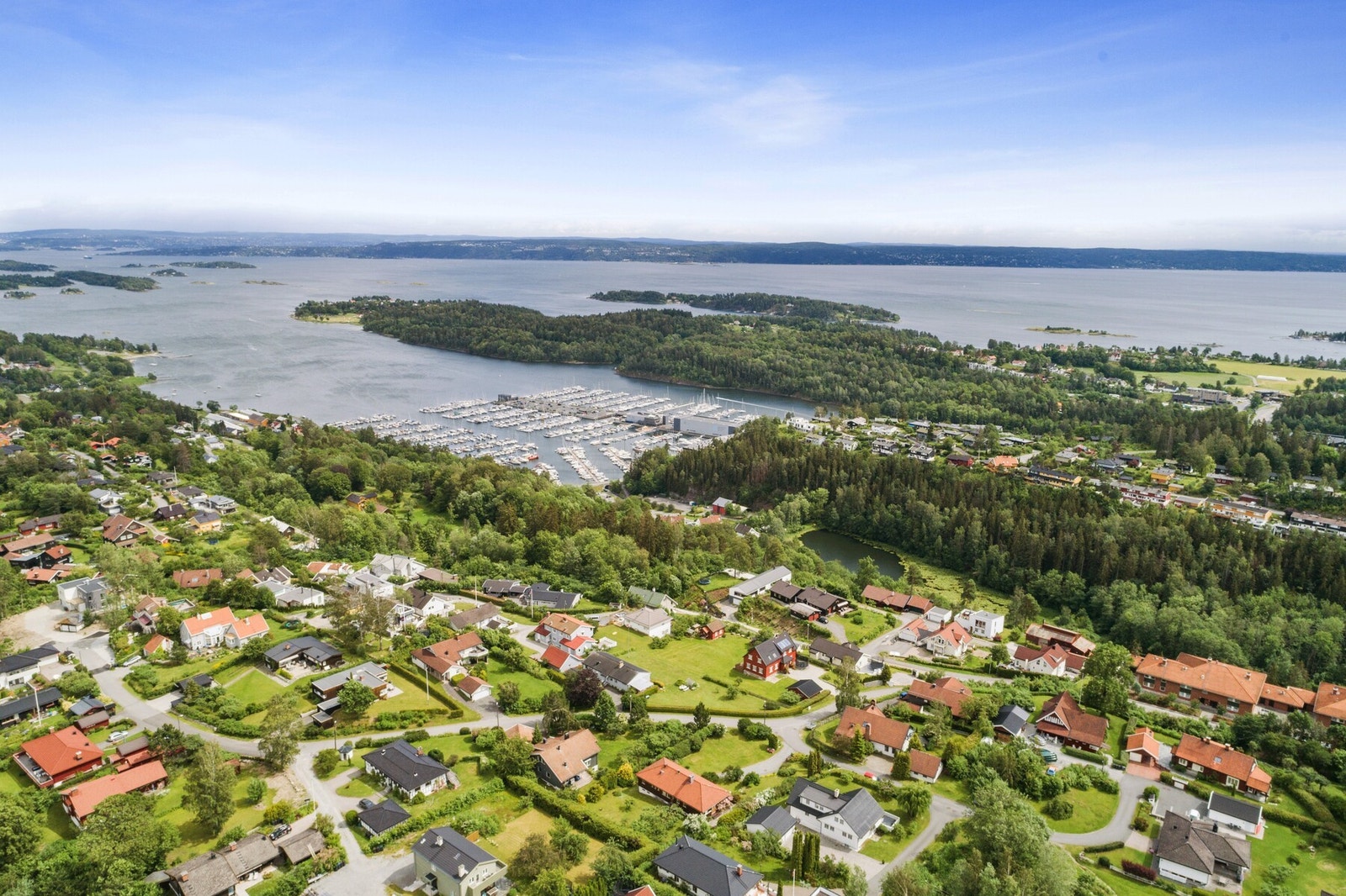 Flyfoto over nærområdet. Galleribilde