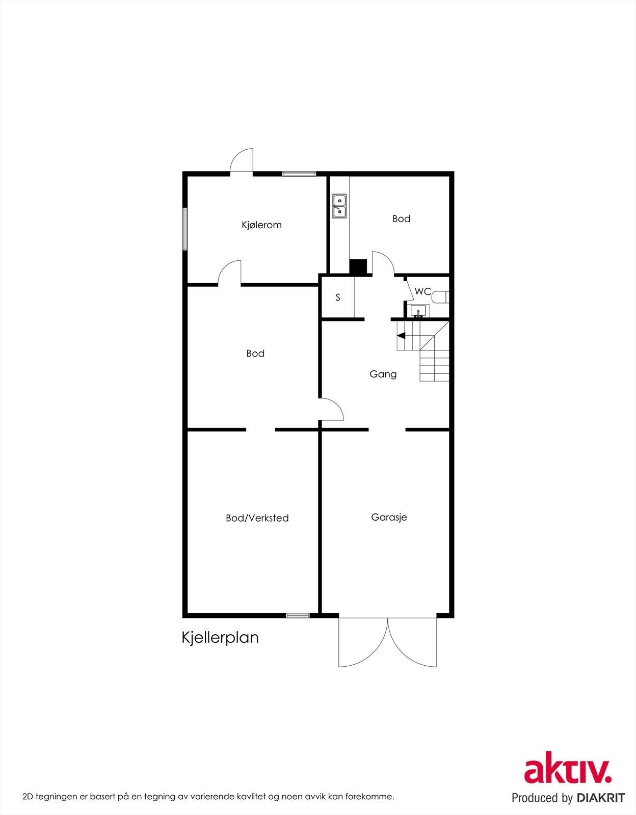 2D plantegning underetasjen Galleribilde
