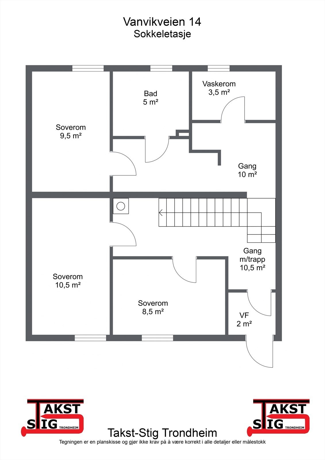 Planskisse sokkeletasje. Galleribilde
