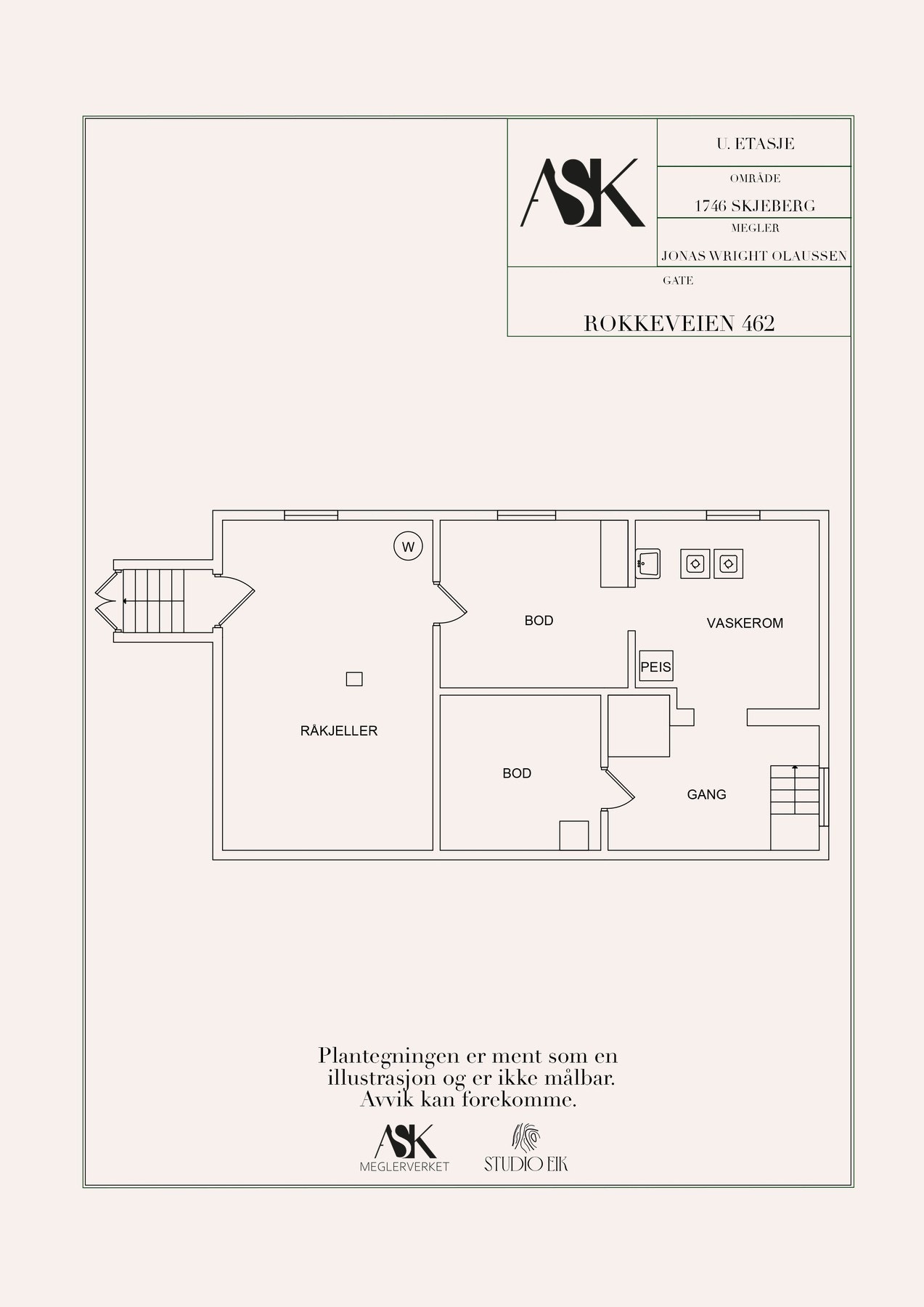 Plantegning underetasje. Galleribilde