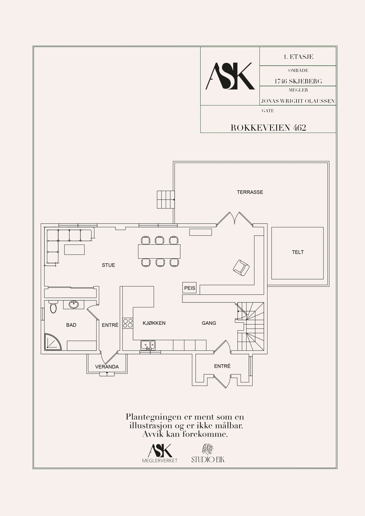 Plantegning 1. etasje. Galleribilde