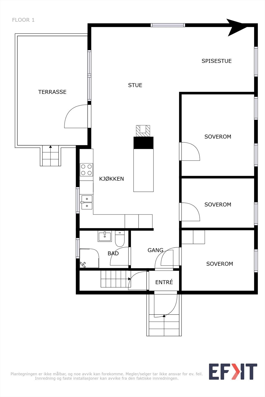 Plantegning 1. etasje Galleribilde