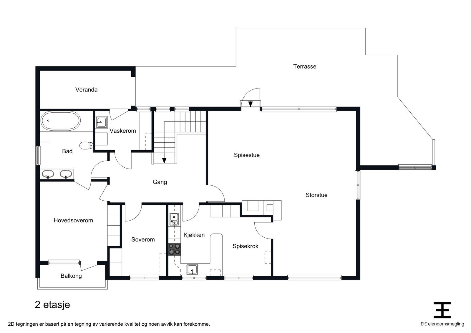 Planskisse hovedetasje Galleribilde