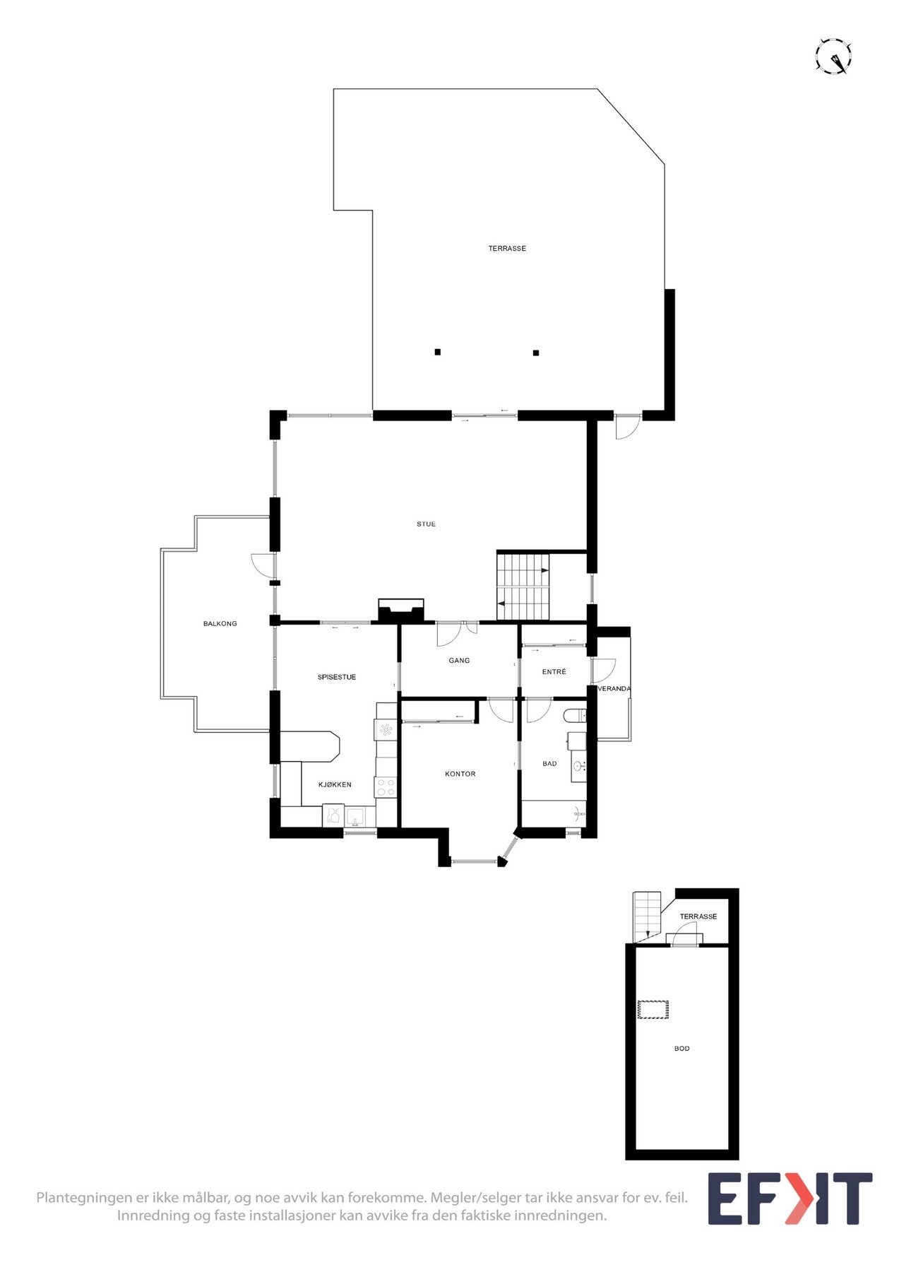 2D Plantegning - 1.etasje. Galleribilde