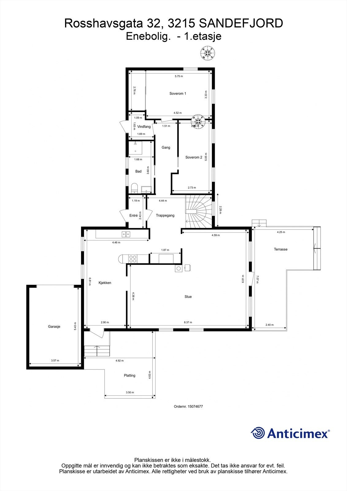 Plantegning - 1.etasje Galleribilde