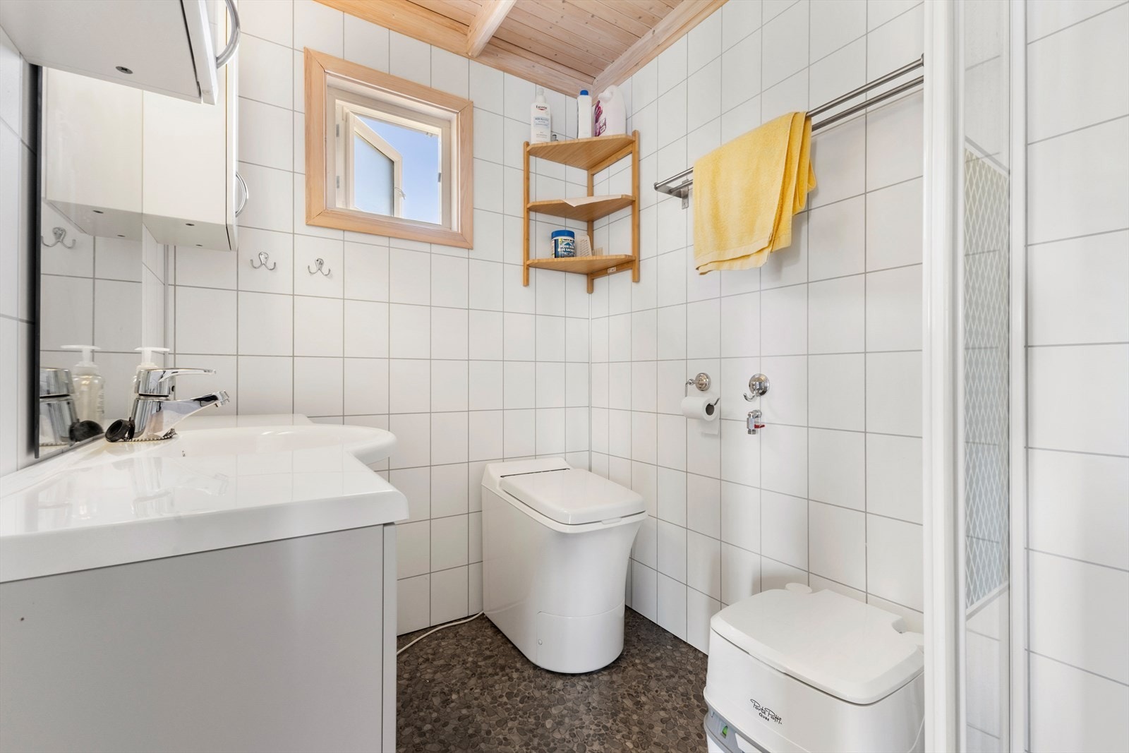 Bad med Cinderella forbrenningstoalett. Galleribilde