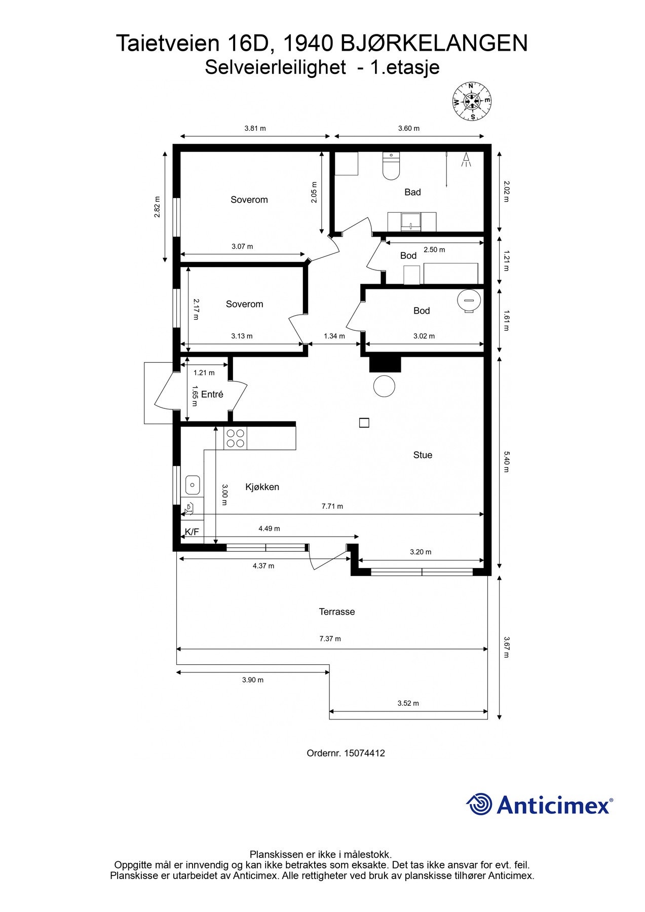 Her får du en gjennomtenkt planløsning som kombinerer funksjonalitet og komfort. Perfekt for både hverdag og gjester! Galleribilde