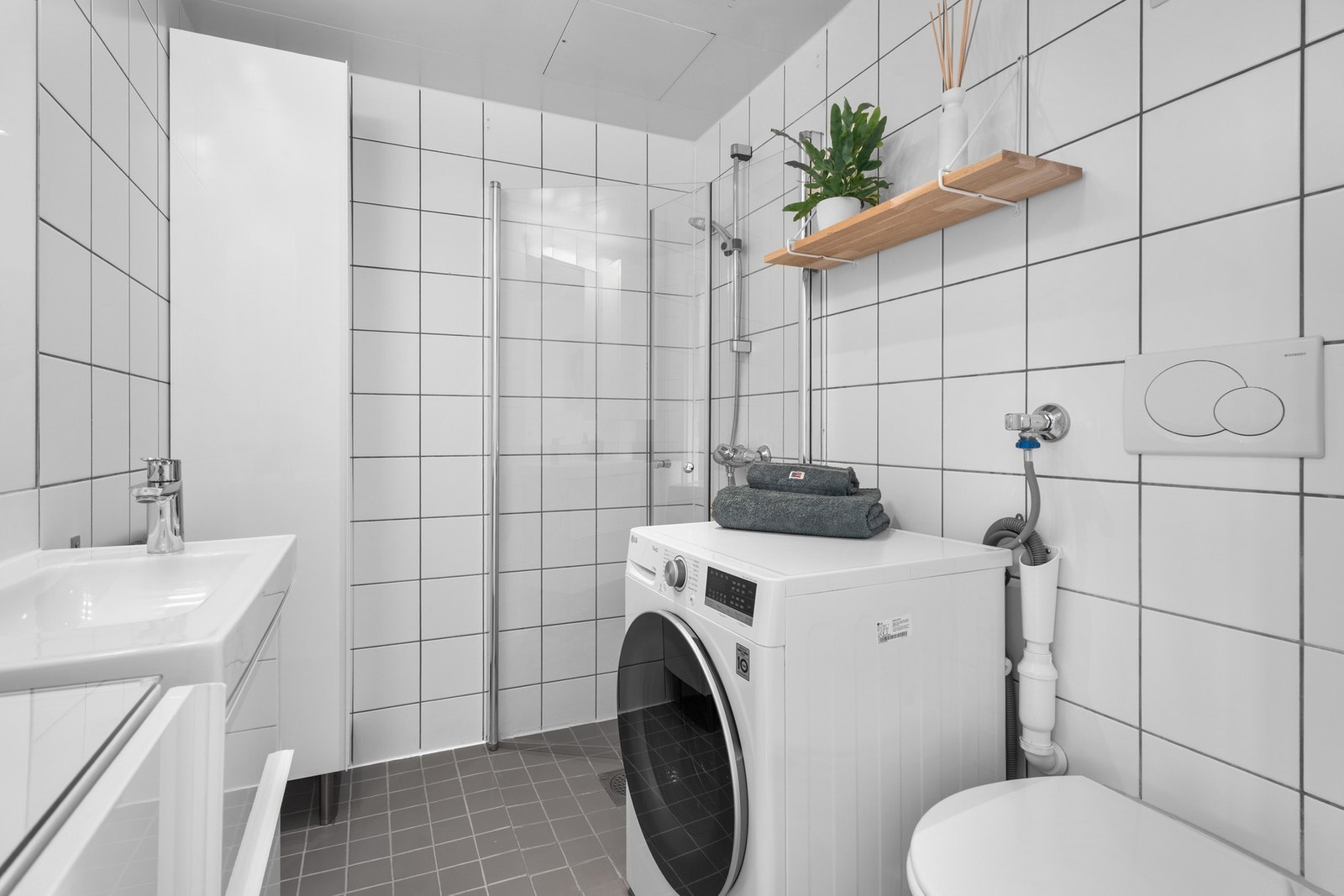 Det er også opplegg for vaskemaskin. Galleribilde