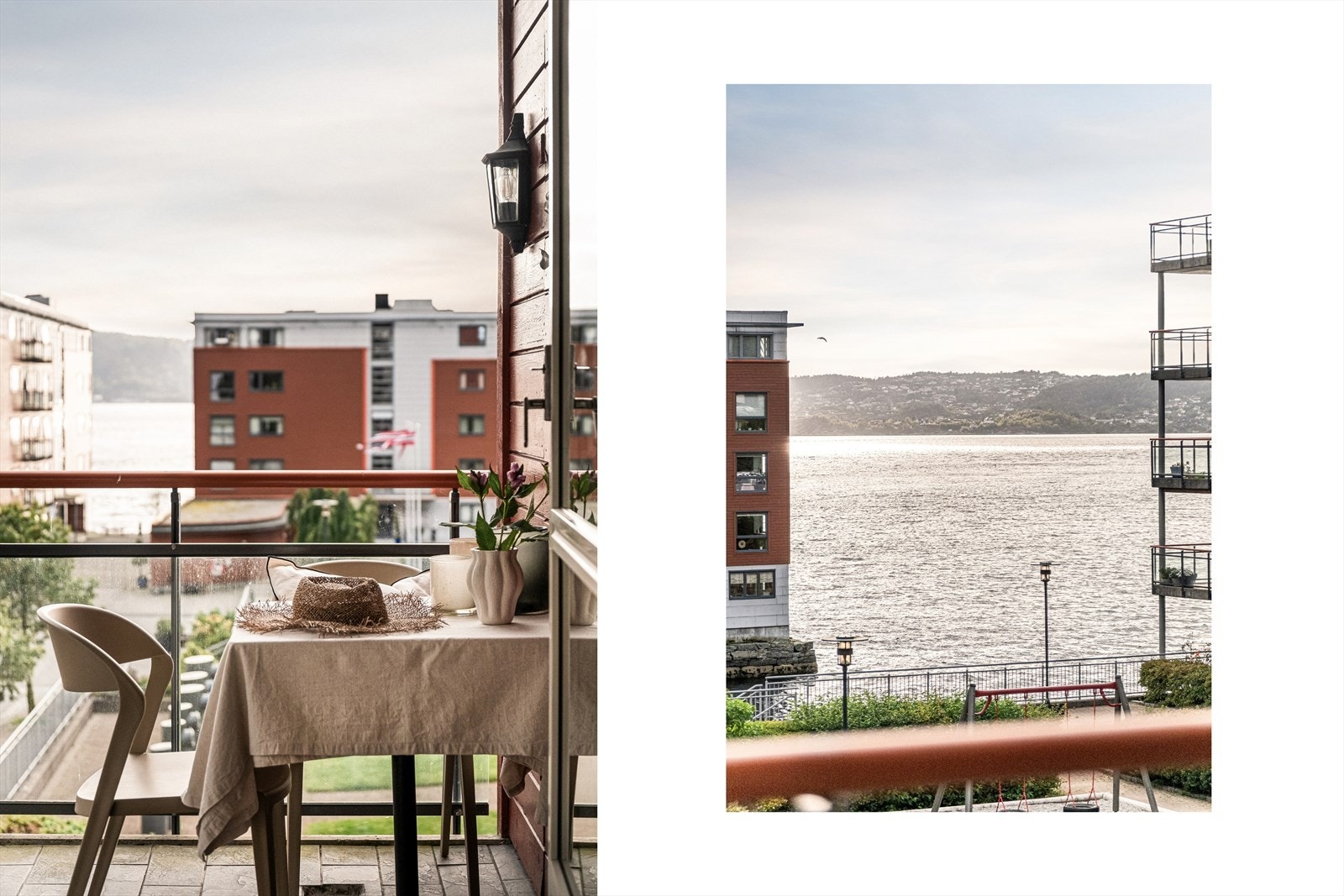 Fra den solrike balkongen på 8 kvm har man fin utsikt og gode solforhold til sen kveld Galleribilde