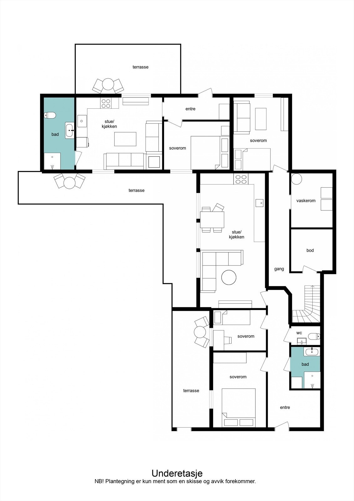 Plantegning underetasje Galleribilde