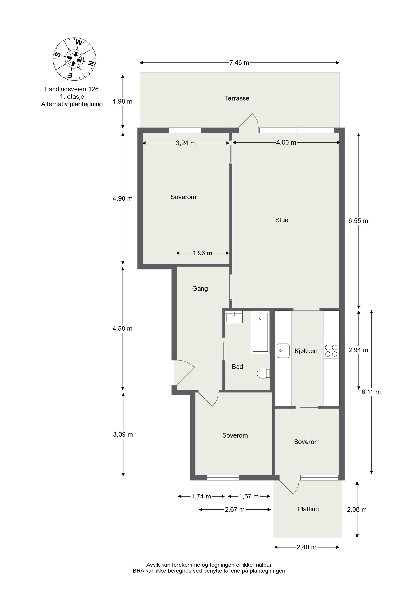Alternativ plantegning. Galleribilde