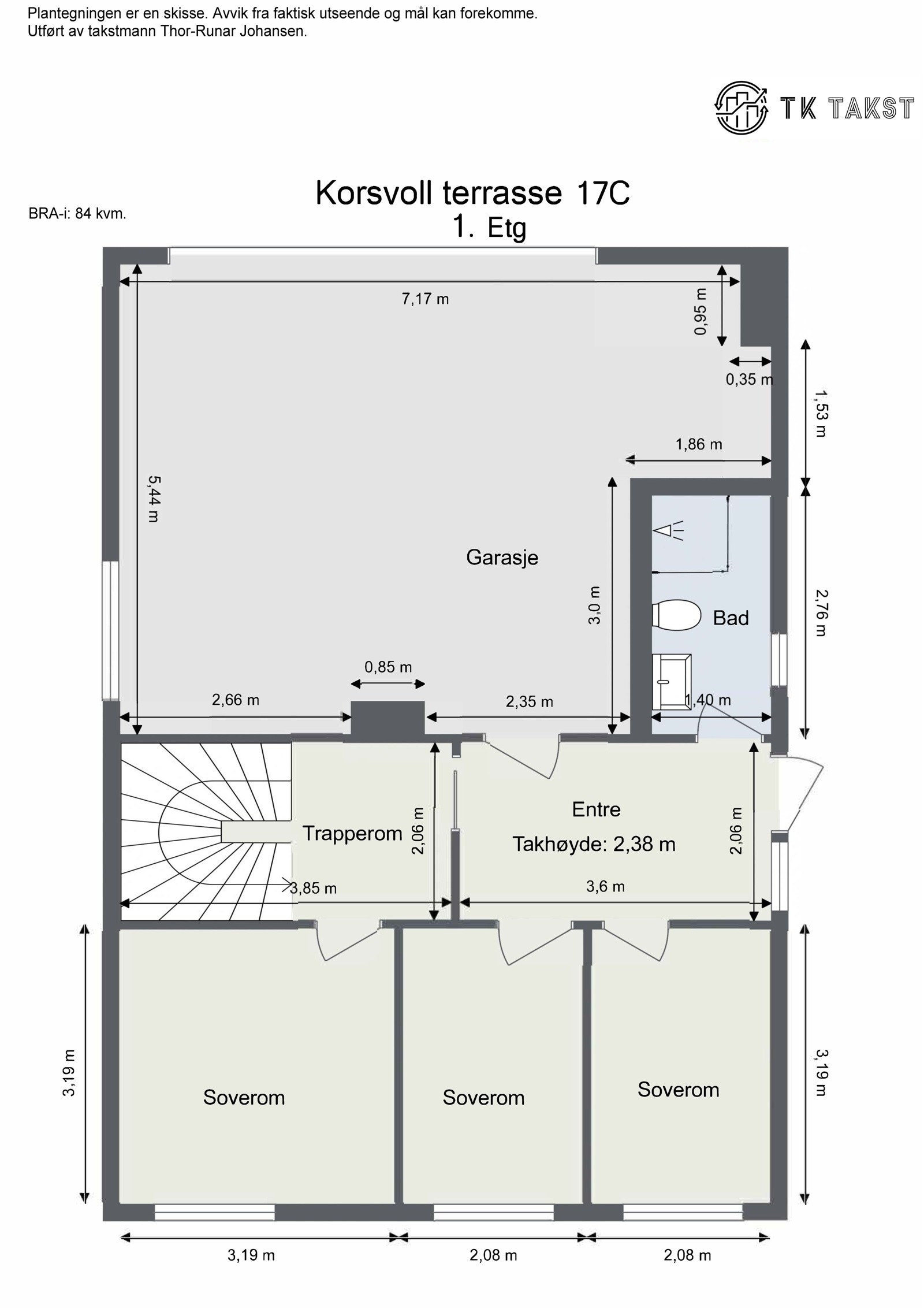 Plantegning Korsvoll terrasse 17 - Hus 2 - 1. etg Galleribilde