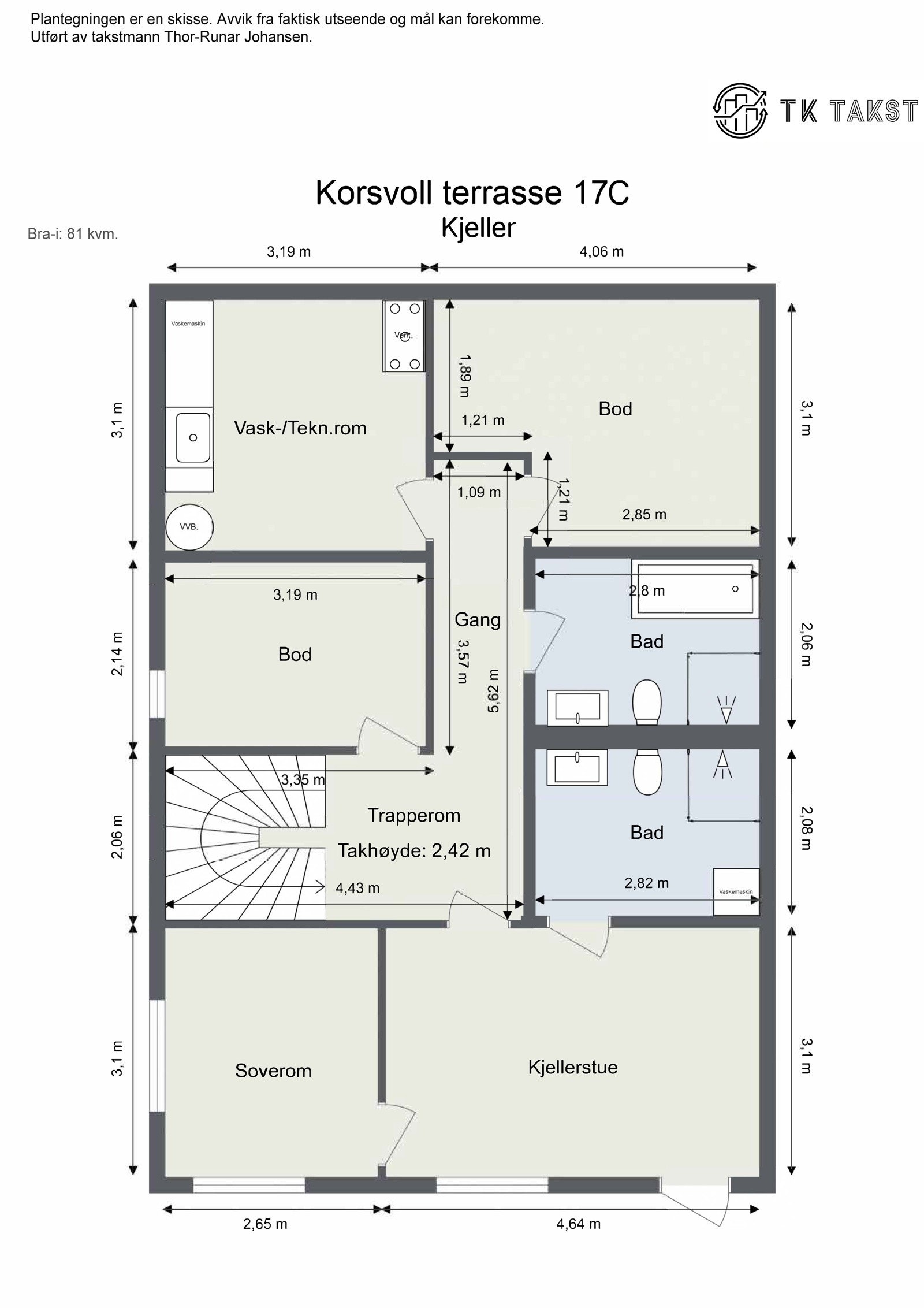Plantegning Korsvoll terrasse 17 - Hus 2- kjeller Galleribilde