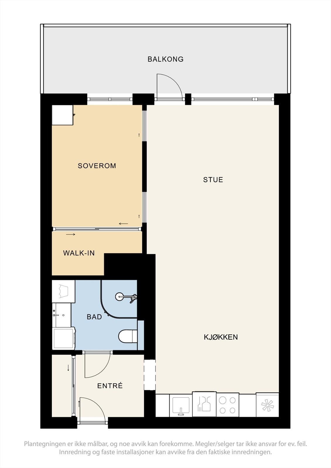 Leiligheten ligger i byggets andre etasje og har følgende planløsning: Galleribilde