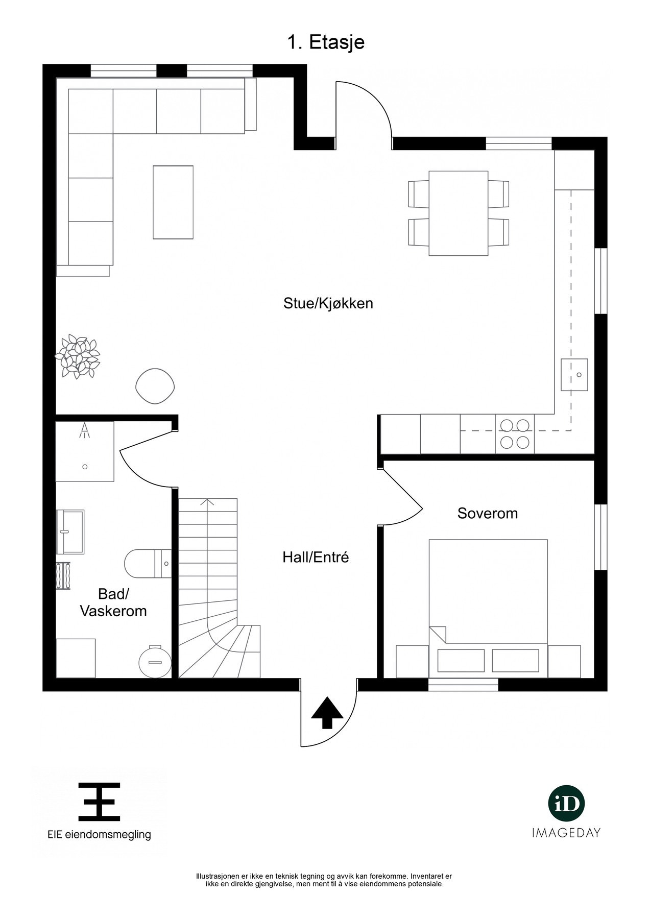 Plantegning 1. etasje Galleribilde