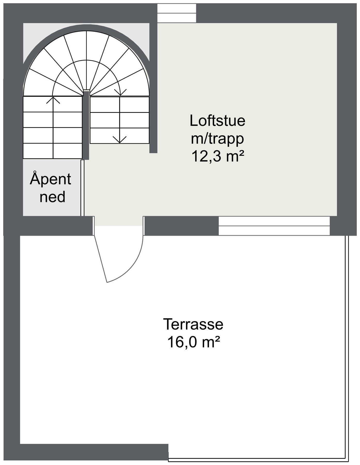 Planskisse loft/mesanin. Galleribilde
