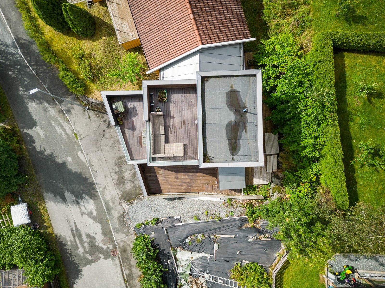 Eiendommen sett ovenfra. Galleribilde