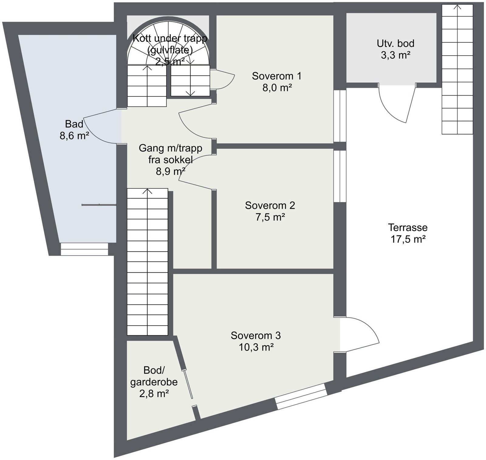 Planskisse 1. etasje. Galleribilde