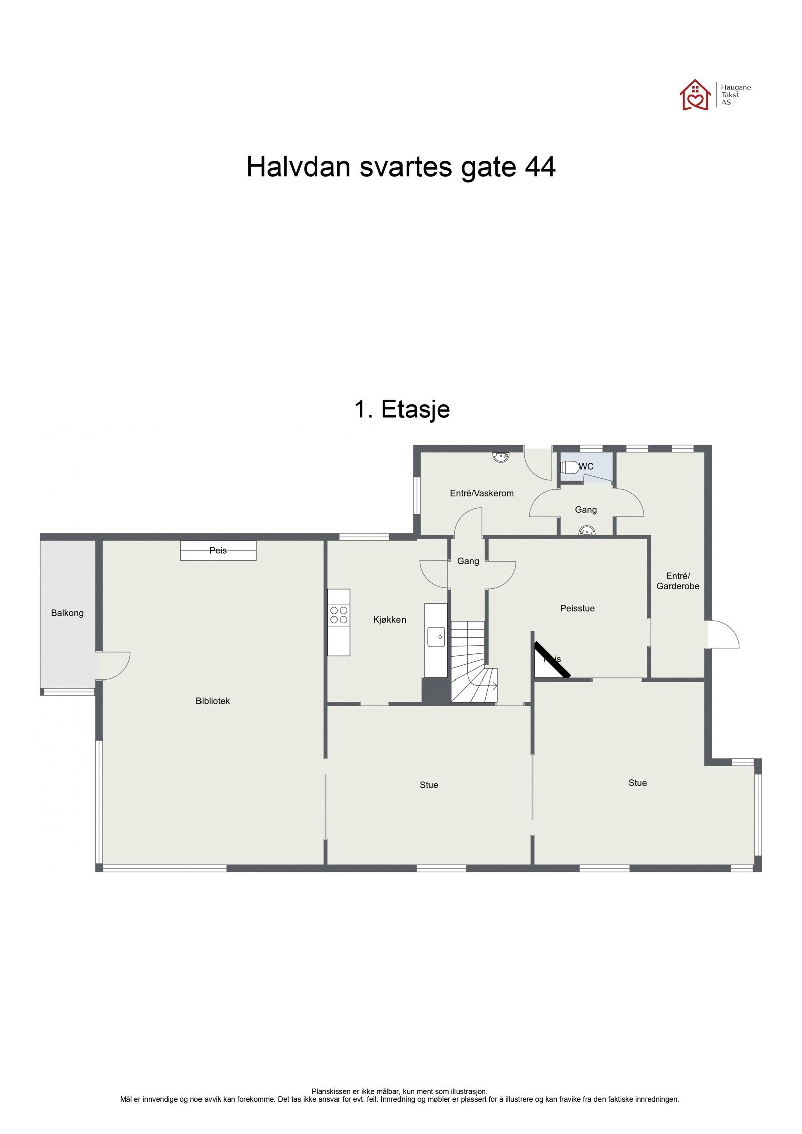 Plantegning 1. etasje Galleribilde