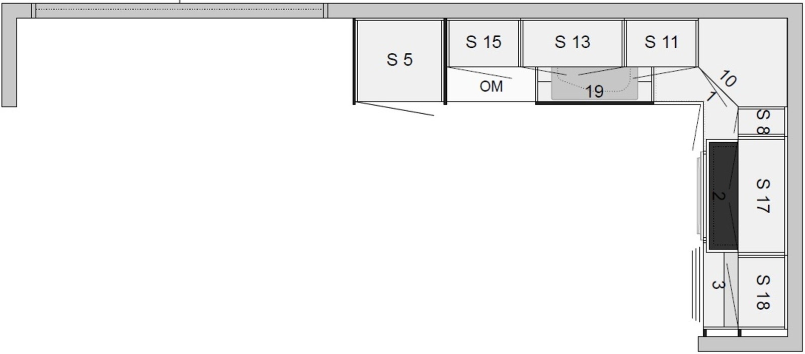 Tegning - Kjøkken. Galleribilde