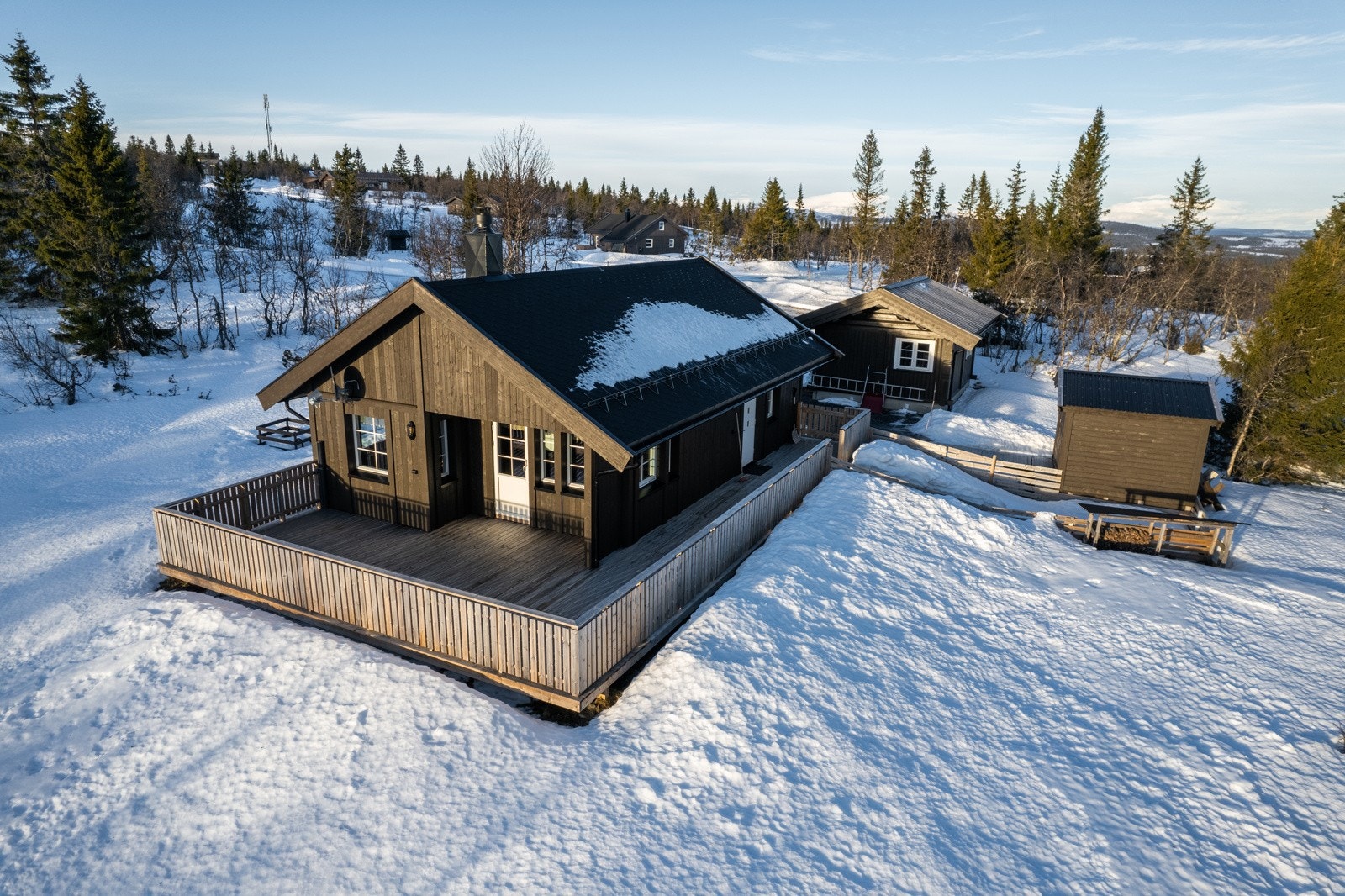 Fint turområde sommer som vinter Galleribilde