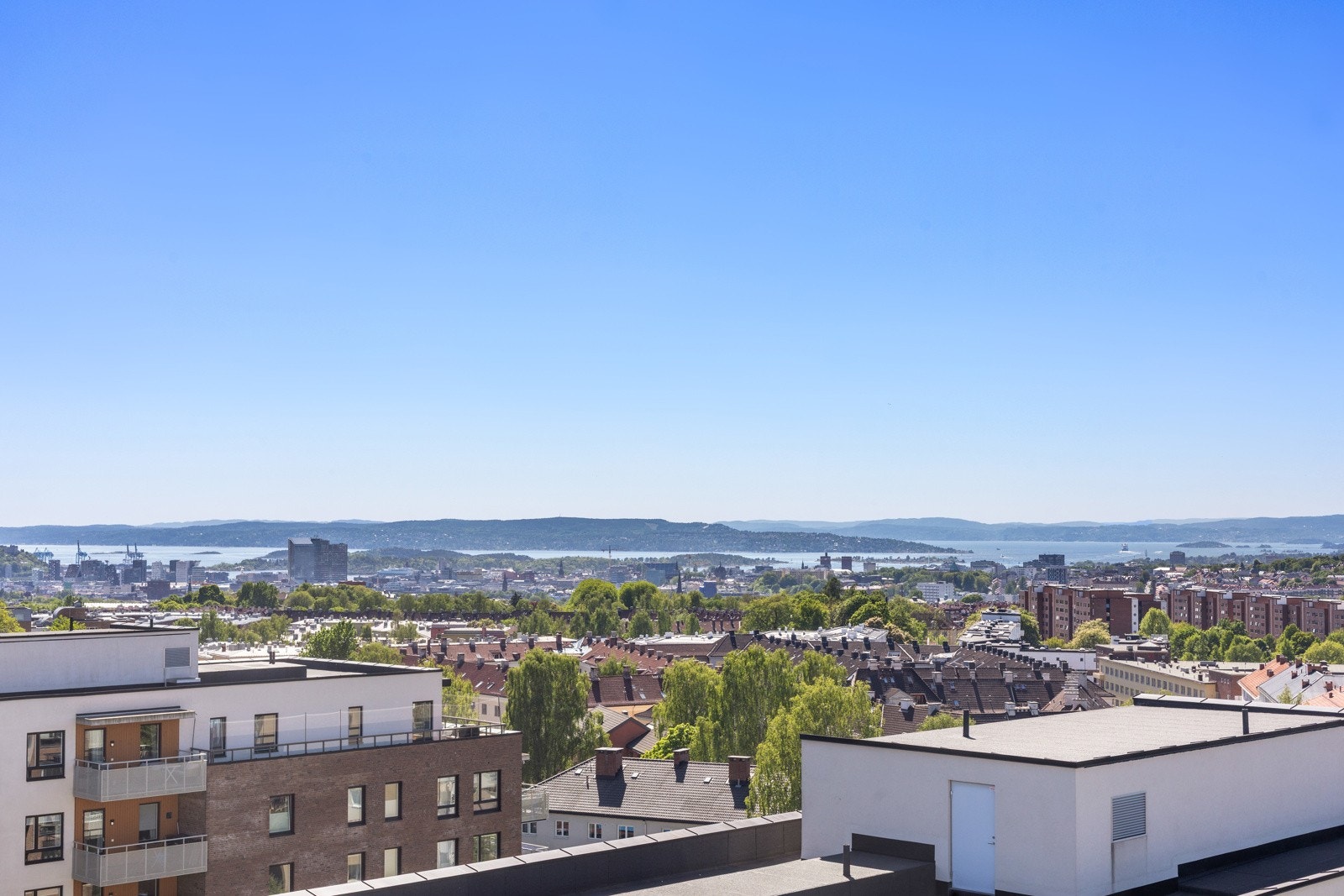 Herlige utsiktsforhold ut over Oslos tak - Helt fra Ekebergåsen til Tryvannstårnet. Galleribilde