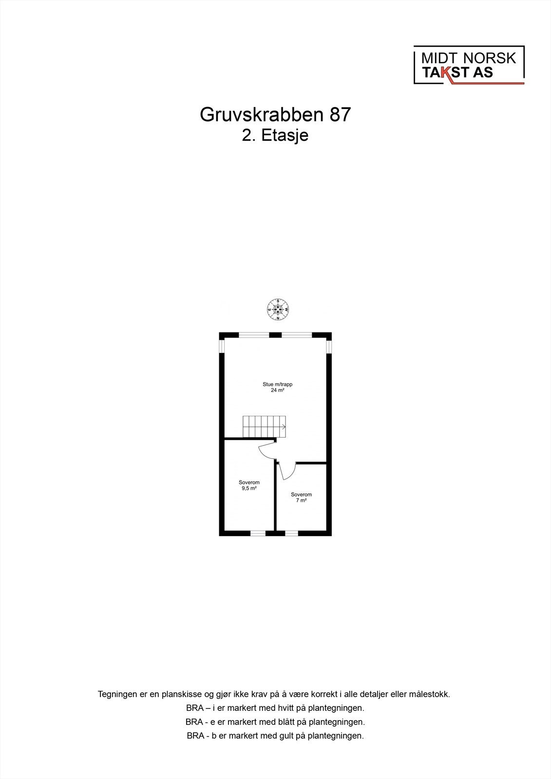 Planskisse 2. etasje/oppstuggu Galleribilde