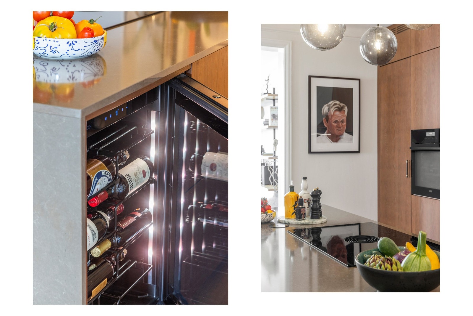 I tillegg er det integrert et vinskap fra Temptech i kjøkkenøyen. Galleribilde