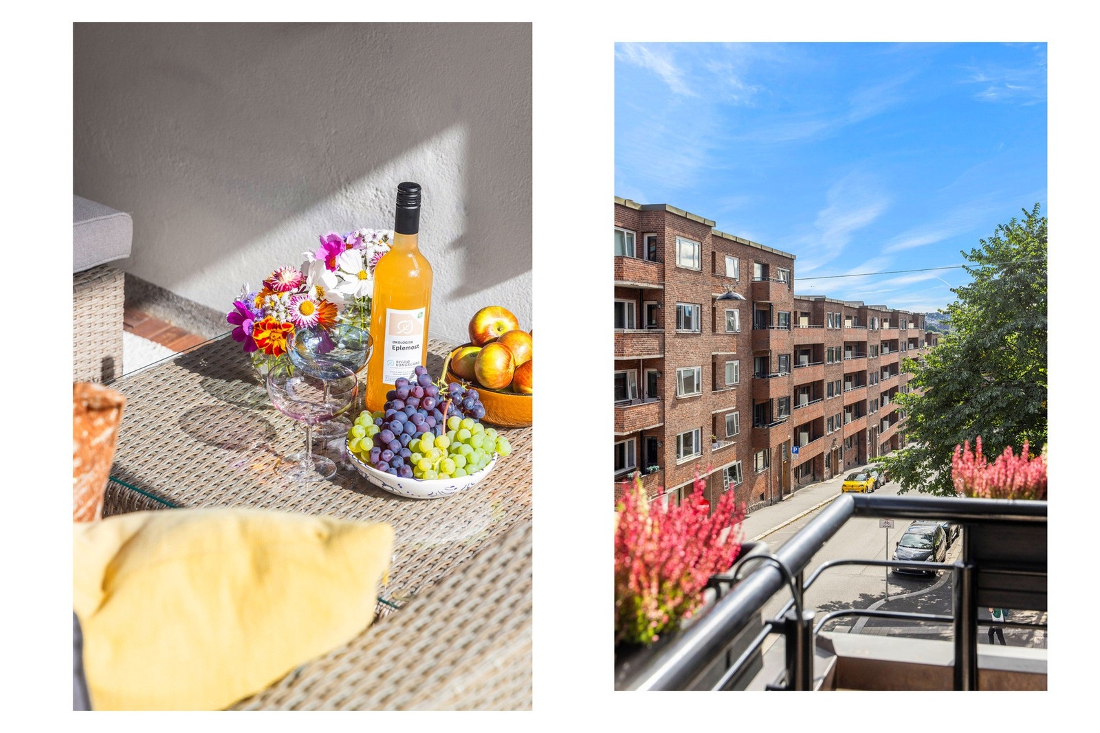 Balkongen er et herlig uterom som forlenger oppholdsarealet på varme dager. Galleribilde