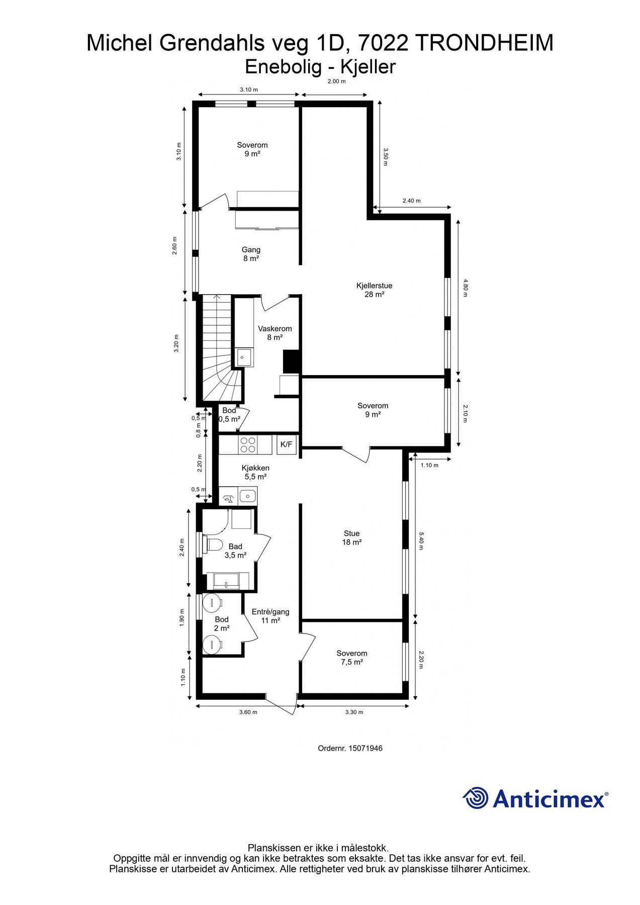 plantegning - Kjelleretasje Galleribilde