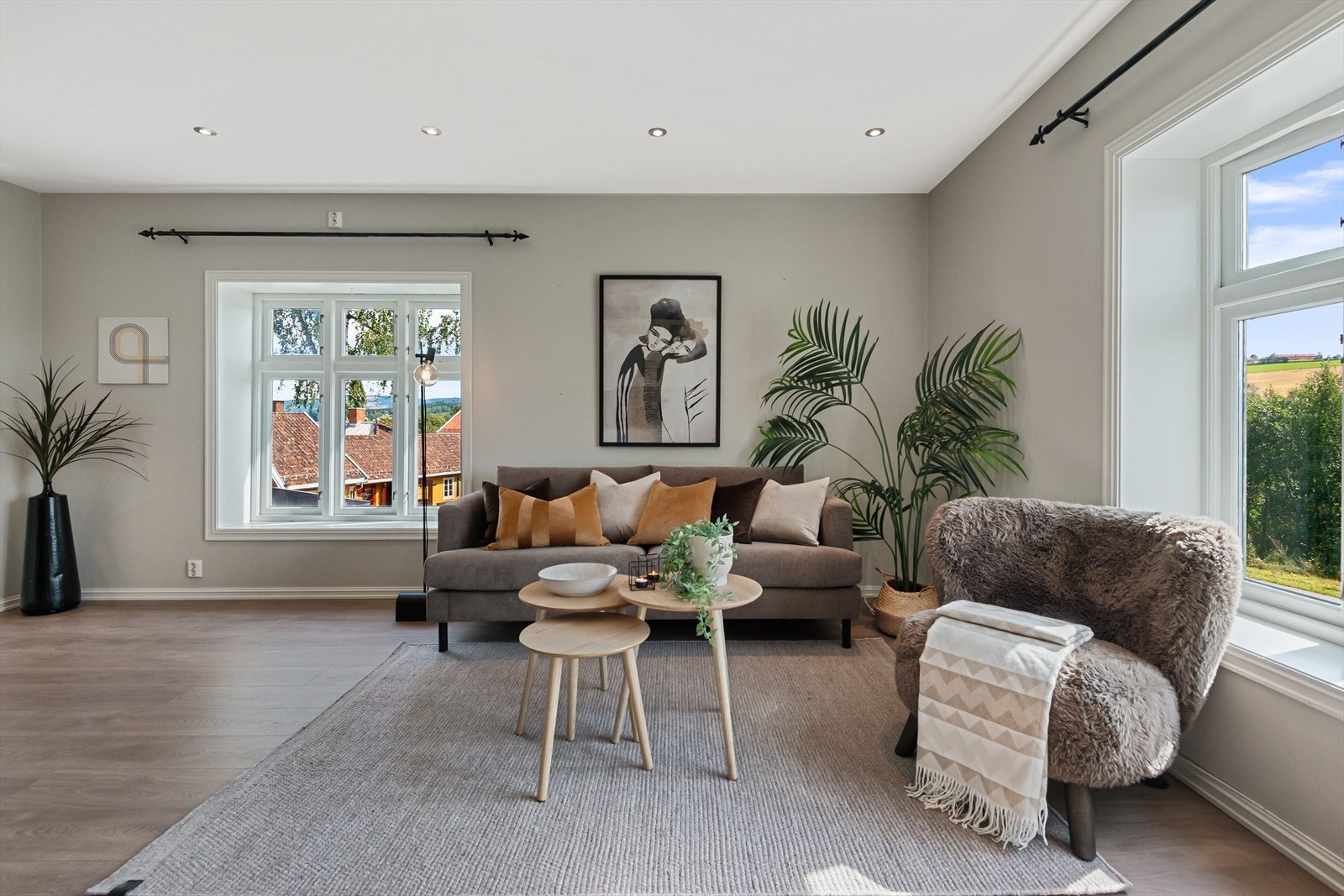 Nøytrale fargetoner gjør det enkelt å møblere. Galleribilde