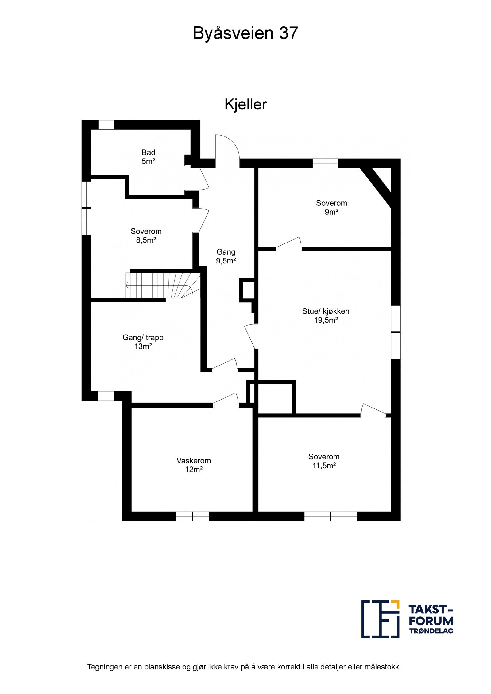 Plantegning kjeller/sokkel Galleribilde